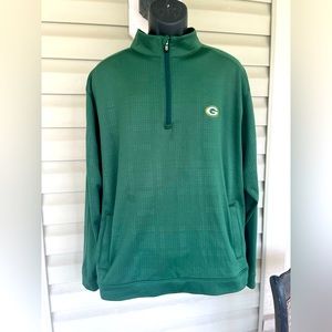 Men's Green Bay Packers Cutter & Buck Green Tough Minded Quarter-Zip Top XL